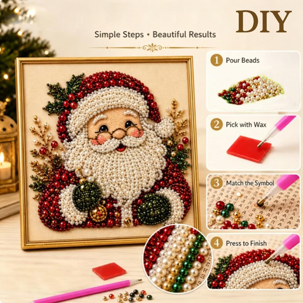 Christmas Santa Claus Pearl Ar - Resin Art Wall Decor 评论和价格