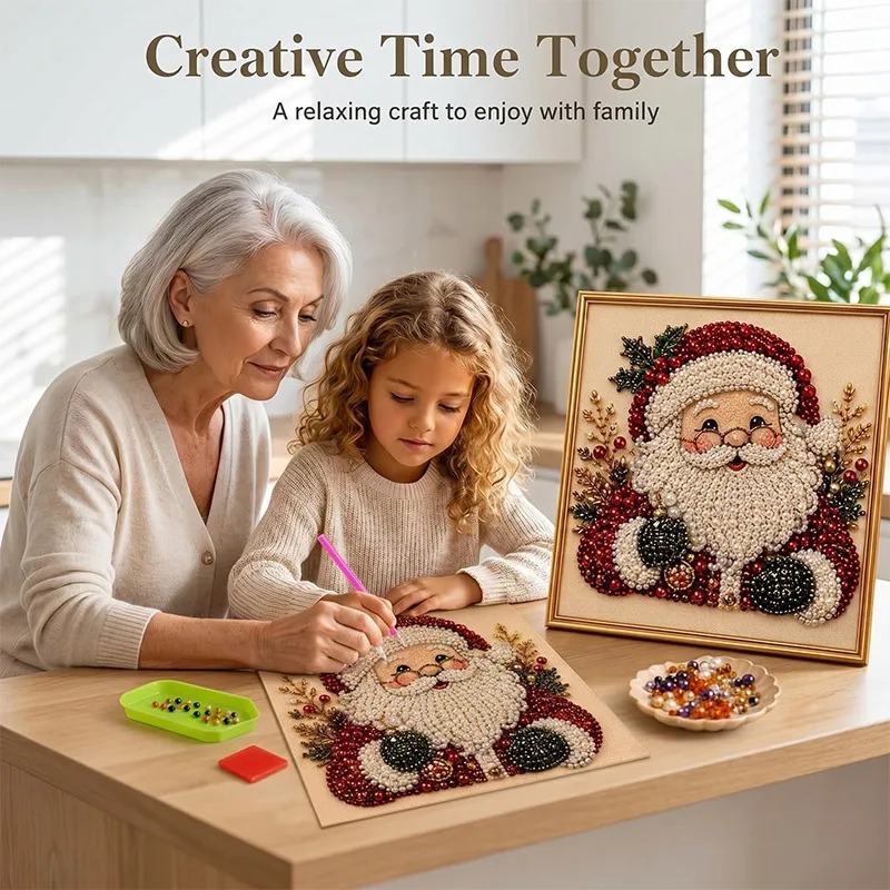 Christmas Pearl Diamond Painti - Resin Art Frame 评论和价格