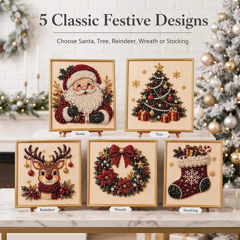 Christmas Pearl Diamond Painti - Resin Art Frame 评论和价格