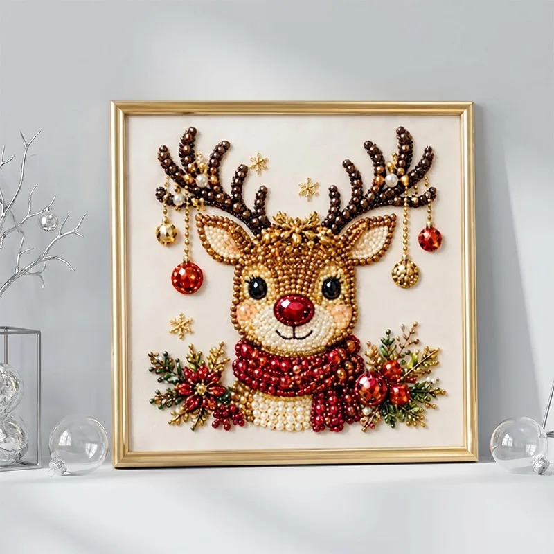 Christmas Pearl Diamond Painti - Resin Art Frame 评论和价格