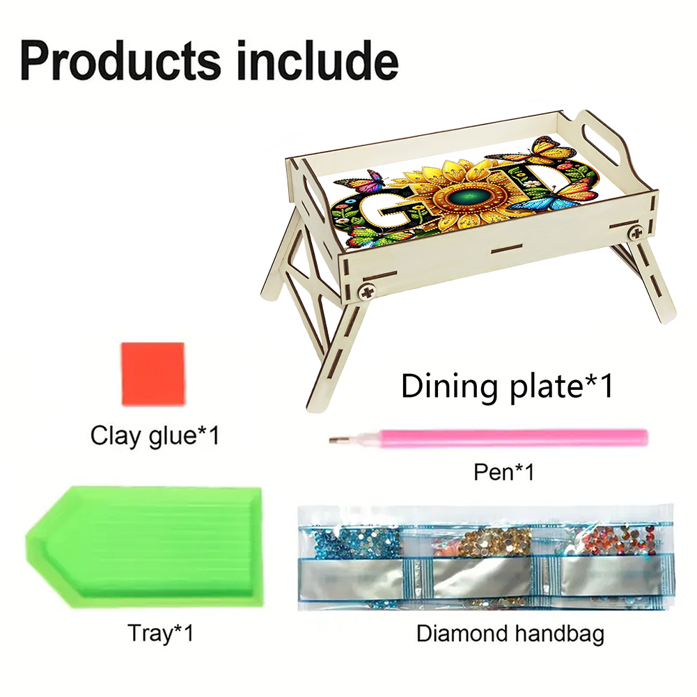 5D DIY Diamond Painting Servin - Resin Art Wooden Tray 评论和价格