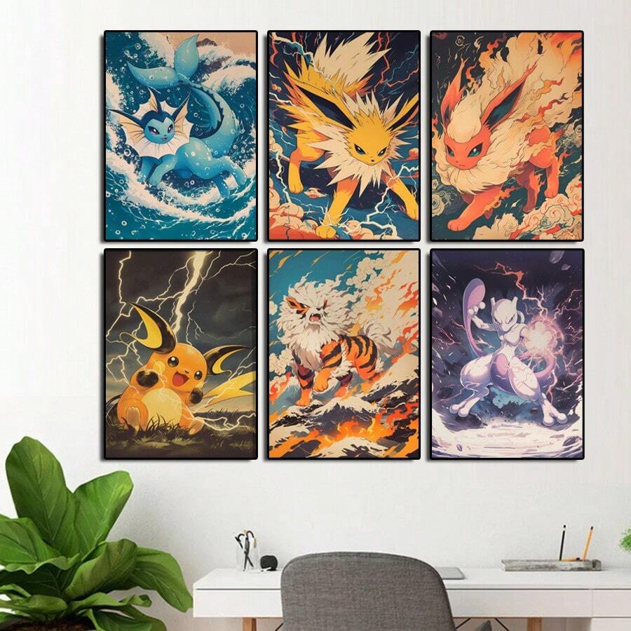 Anime Pokemon Raichu Mewtwo Fl - Resin Art Wall Decor 评论和价格