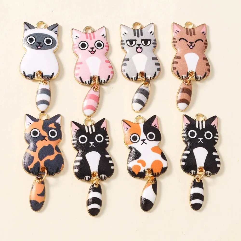 10Pcs 16×39mm Cute Cartoon Cat - Resin Art Supplies Near Me 评论和价格