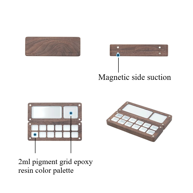 Solid Wood Watercolor Pigment  - Resin Art Wooden Tray 评论和价格