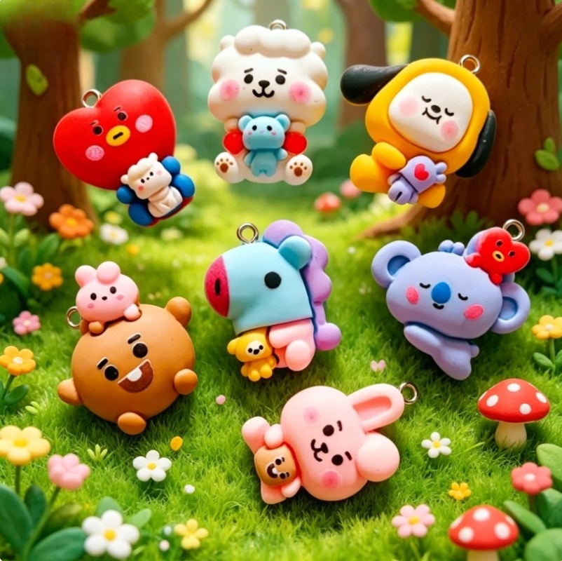 7pcs BT21 Resin Cartoon Charm  - Resin Art Supplies Near Me 评论和价格