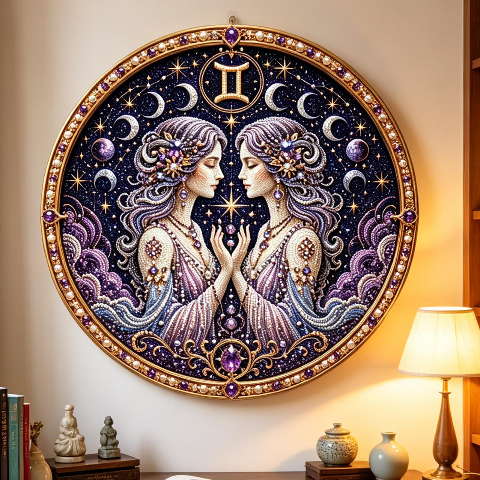12 Zodiacs Signs Pearl Art Kit - Resin Art Wall Decor 评论和价格