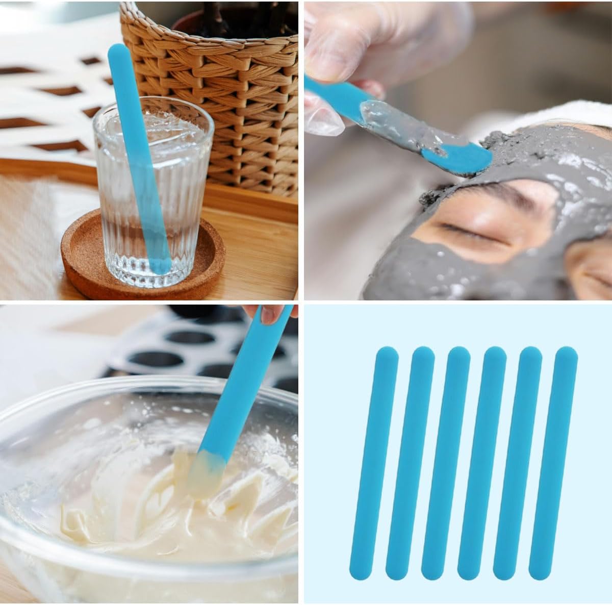 4PCS Silicone Stir Sticks, Reu - Glitter Powder Resin 评论和价格