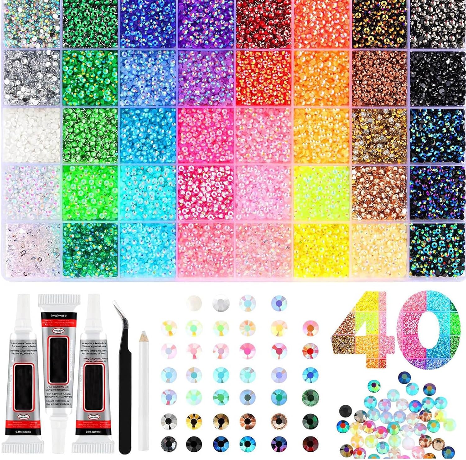Colorful DIY Resin Rhinestone  - Resin Art Tool Kit 评论和价格